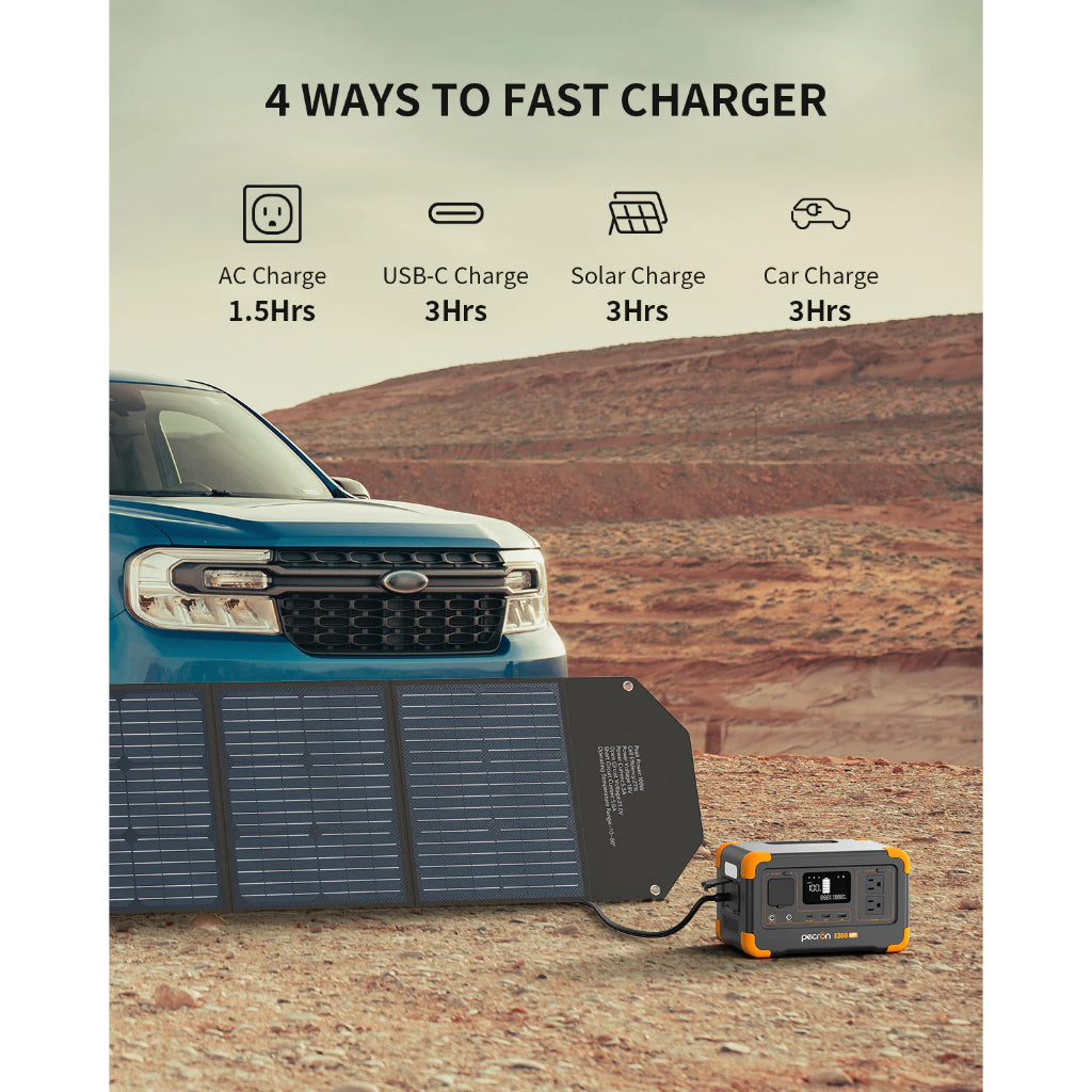 Pecron E300LFP Portable Power Station(UPS) 600W/288Wh LiFePo4 Portable power bank, 220V power bank, 2 year warranty