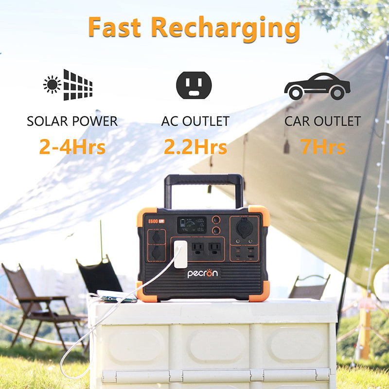 PECRON E600LFP Portable Power Box 1200W/614Wh LiFePo4 Portable power bank, 220V power bank