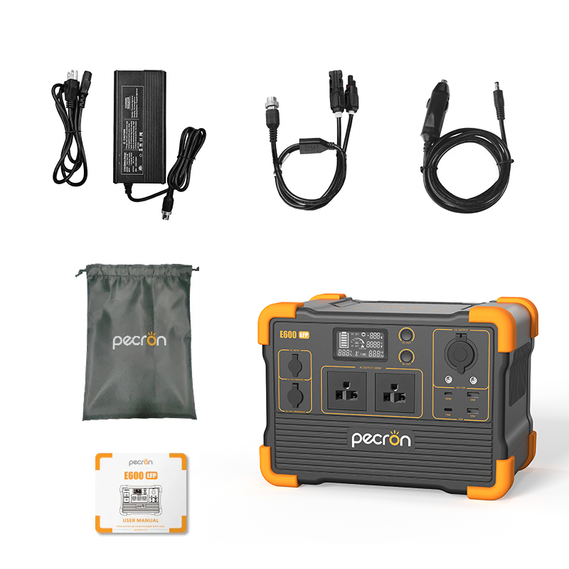 PECRON E600LFP Portable Power Box 1200W/614Wh LiFePo4 Portable power bank, 220V power bank