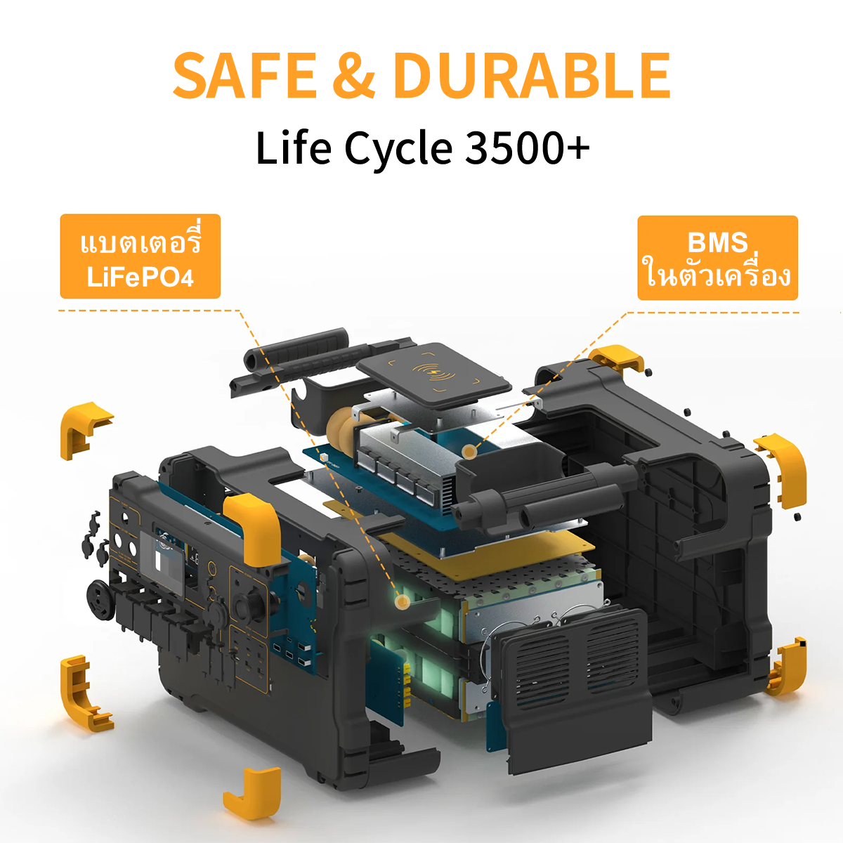 PECRON E2000LFP สถานีพลังงานแบบพกพาขยายได้ 2,000 วัตต์ 1,920 วัตต์ชั่วโมง