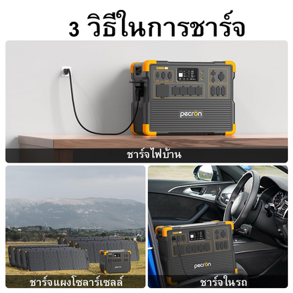 ชุดเครื่องปั่นไฟพลังงานแสงอาทิตย์ PECRON E3600LFP 3600W 3072Wh