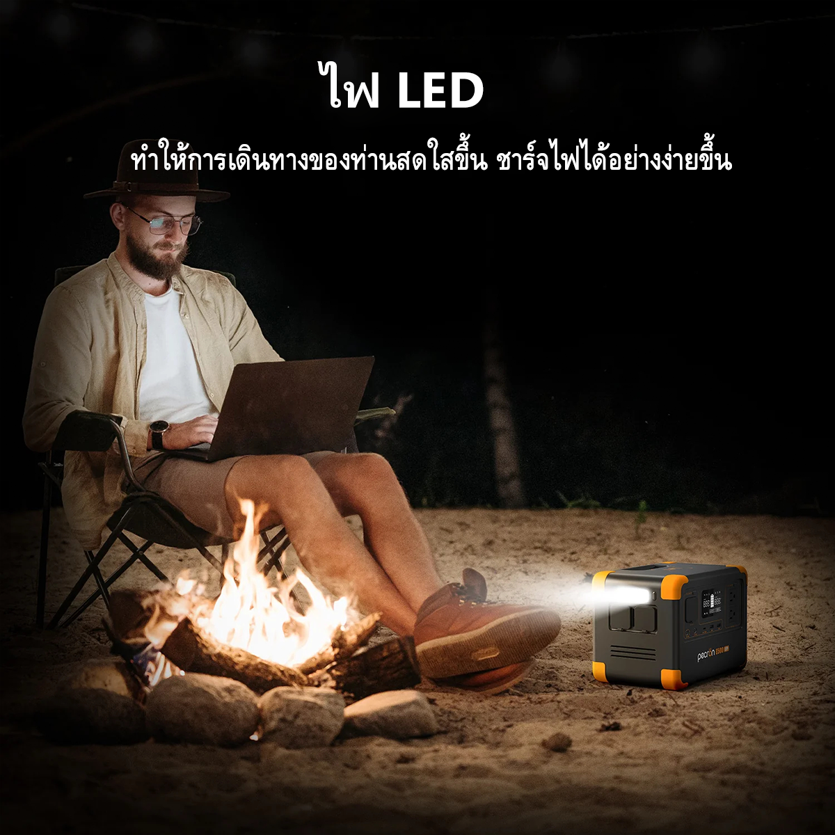 เครื่องจ่ายไฟแบบพกพา PECRON E500LFP 600W 576Wh