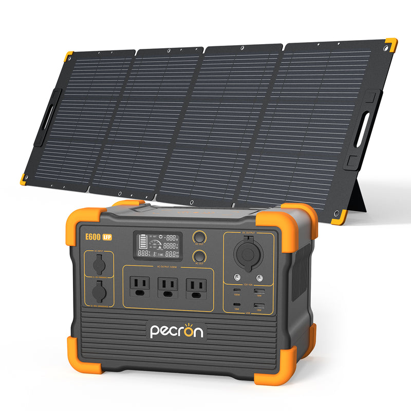 สถานีพลังงานแบบพกพา PECRON E600LFP 1,200 วัตต์ 614 วัตต์ชั่วโมง LiFePo4